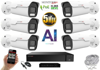 MS AI IP Park 6 kamerový set se switchem 5 Mpix (6185K6B)